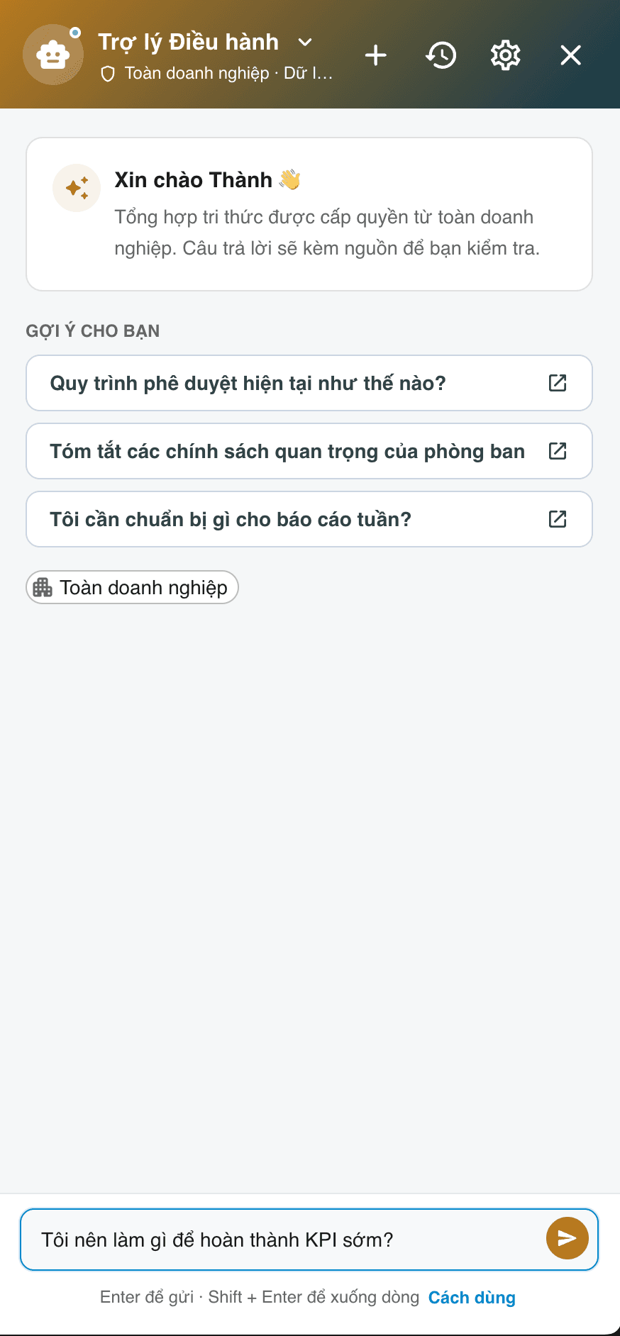 Trợ lý Điều hành AI trong hệ sinh thái quản trị VANTIS